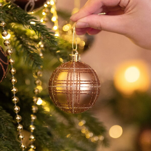 Doctorpaintz 35ct 2.36 inches Luxurious Copper Gold Christmas Ball Ornaments - Image 2